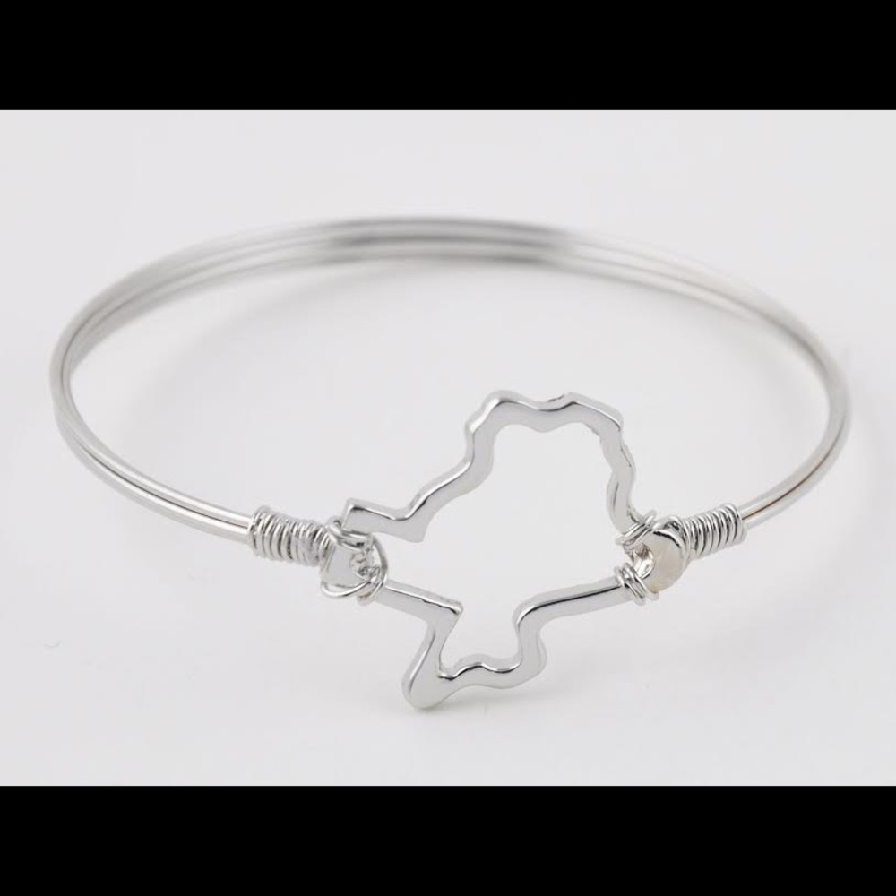 Silver or Gold Texas outline bangle